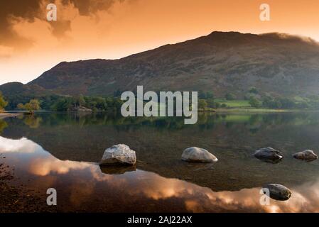 Ullswater Lake in The Lake District at Glenridding. Cumbria, Uk Stock Photo