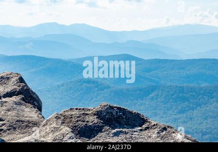 View from the peak of Grandfather Mountain, Blue Ridge Mountains, Appalachia, North Carolina, USA, North America Stock Photo