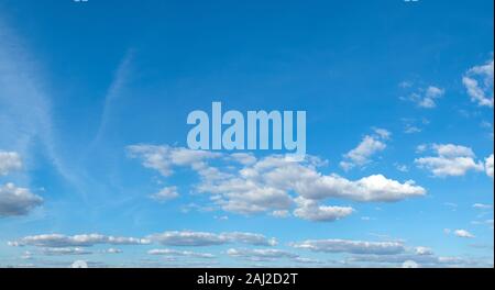 Beautiful blue sky with many clouds Stock Photo