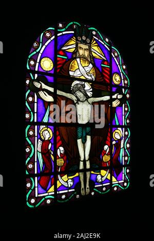 Cracow. Krakow. Poland. Workshop & Stainedglass Museum. Stainedglass museum and workshop. The Holy Trinity. Stock Photo