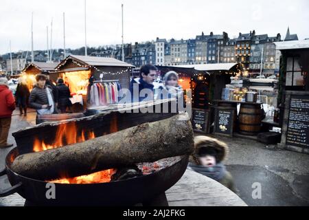 Christmas market in Honfleur - Calvados - France Stock Photo