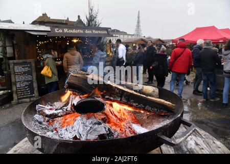 Christmas market in Honfleur - Calvados - France Stock Photo