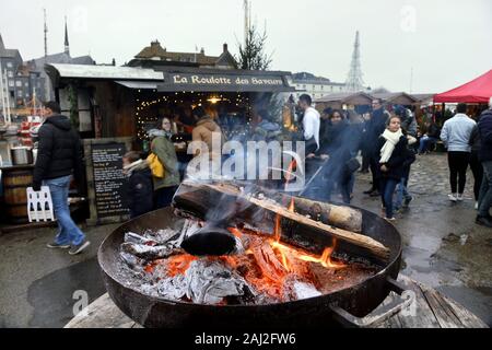 Christmas market in Honfleur - Calvados - France Stock Photo