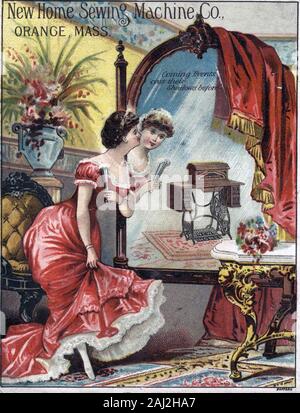 AMERICAN SEWING MACHINE poster about 1890 Stock Photo