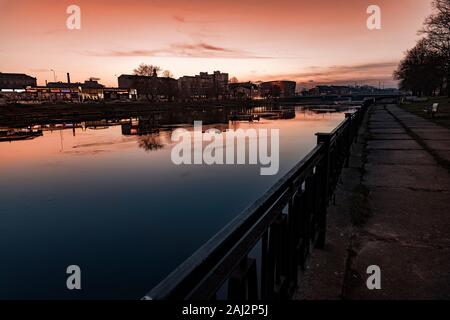 Evening time in Liepaja city center, Latvia. Stock Photo