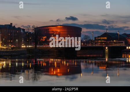 Evening time in Liepaja city center, Latvia. Stock Photo