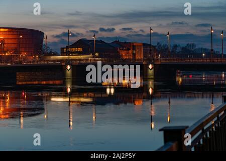 Evening time in Liepaja city center, Latvia. Stock Photo