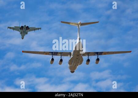 FAIRFORD / UNITED KINGDOM - JULY 12, 2018: Ukrainian Air Force arrival for RIAT Royal International Air Tattoo 2018 airshow Stock Photo