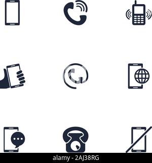 bundle of phone set icons Stock Vector