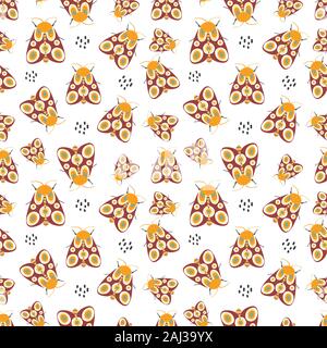 Seamless pattern with colorful funny butterfly, Modern insects texture .Vector modern background Stock Vector