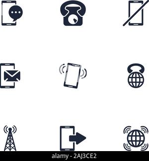 bundle of phone set icons Stock Vector