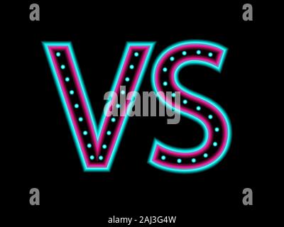 Blue Neon Versus Logo Vs Vector Letters Illustration Competition Icon Fight Symbol Stock Vector Image Art Alamy