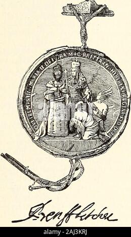 Appletons' cyclopædia of American biography . ed againstcalling the legislature in defiance of the laws madeby Penn. The assembly met, and Fletcher de-manded money to defray the expenses incurred inthe expedition against the French in Albany. Thisdemand was fortified by a letter from Queen Mary,in which she expressed her will that all the colo-nies should contribute troops and money in defenceof the frontier, according to the dictates of thegovernor of New Yrork. A bill of a penny a poundfor the support of the government, and a poll-tax of six shillings, which yielded over £700, waspassed. Fle Stock Photo