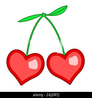 Illustration of the valentine's day abstract two hearts like berries Stock Vector