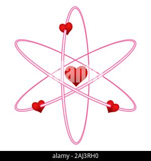 Illustration of the valentine's day abstract heart atom Stock Vector