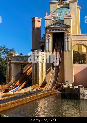 Orlando FL USA 12 25 19 People on the Journey to Atlantis Roller