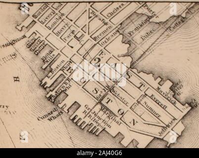 Guide to Boston and vicinity, with maps and engravings . ^^r.V, MAP Of )  ? b ^ Stock Photo