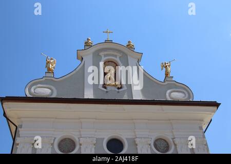 church in San Candido. San Candido is located in the Puster Valley in Italy Stock Photo