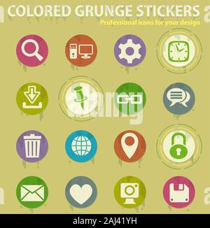 blog colored grunge icons Stock Vector