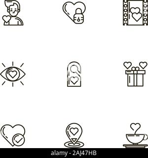 bundle of valentines day icons Stock Vector