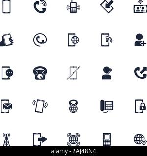 bundle of phone set icons Stock Vector