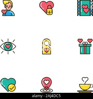 bundle of valentines day icons Stock Vector