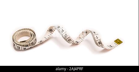 cm flexible measuring tape, isolated Stock Photo