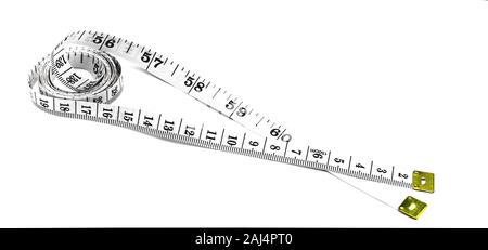 the flexible measuring tape, isolated Stock Photo