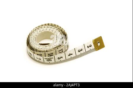 cm flexible measuring tape, isolated Stock Photo