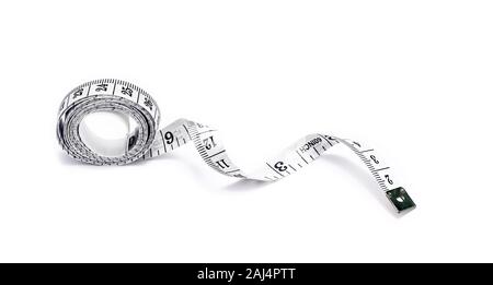 centimeter flexible measuring tape, isolated Stock Photo