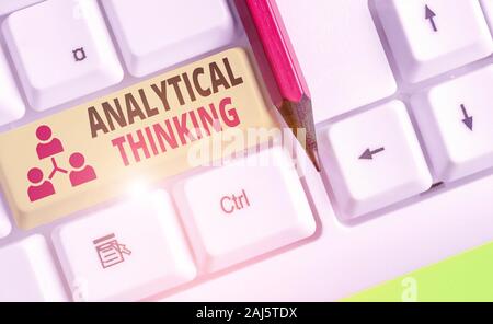 Text sign showing Analytical Thinking. Business photo showcasing break down complex problems into simple components Stock Photo