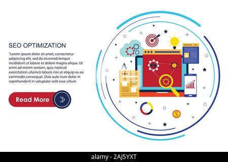 Website analytics and SEO data analysis concept Stock Photo
