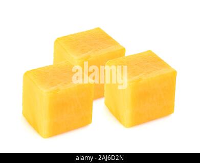 mango cube slice isolated on the white background Stock Photo
