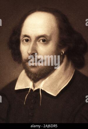 William Shakespeare (1564-1616), English playwright, poet and actor, considered by many to be the greatest writer in the English language and the world's greatest dramatist. Stock Photo