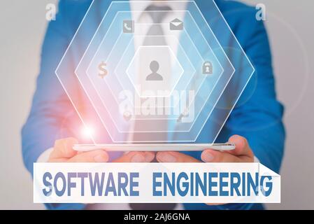 Word writing text Software Engineering. Business photo showcasing apply engineering to the development of software Stock Photo
