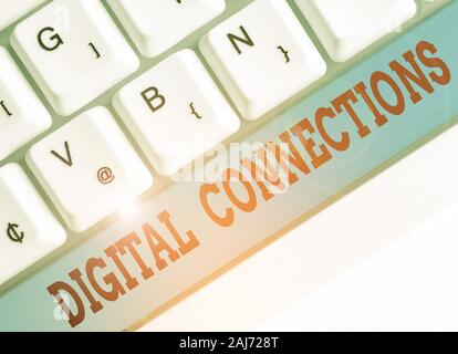 Text sign showing Digital Connections. Business photo showcasing the online way to explore and build relationships Stock Photo