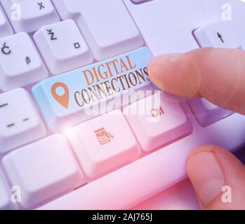 Text sign showing Digital Connections. Business photo showcasing the online way to explore and build relationships Stock Photo