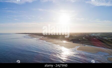 The North Sea Observatory on the beach at Chapel St Leonards, Lincolnshire, UK. Drone shot by PfCO approved photographer Stock Photo