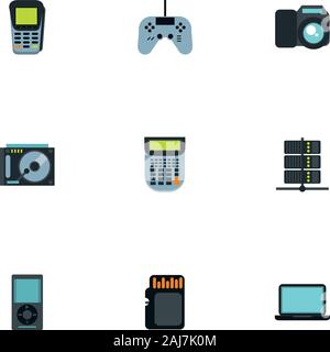 bundle of electronics devices icons Stock Vector