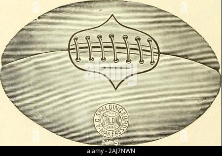 Spalding's how to play foot ball; . Selected fine grain leather case. Well made and will give excellent satisfaction,i^ach ball packed complete in sealed box with bladder and rawhide lace. No. B. Regulation size. Each, $2.00 RUGBY FOOT BALL. bladder in sealed box; ^°°^u^JJ^^^^^^^^^^^^•P^^^e graining.. Each ball packed complete wibrass eyelets for lacing and substantially madethroughout. Each, $1.25 th inrougnout. No. S, Regulation size, New YorkBostonSt. Louis A. C. SPALDING & BROS. Chicago Baltimore Minneapolis Philadelphia Buffalo Denver London, England San FranciscoKansas CityMontreal, Can. Stock Photo