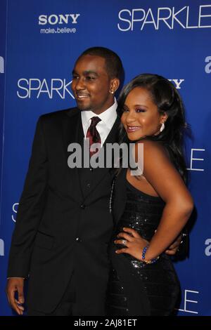 Hollywood, United States Of America. 19th Aug, 2012. HOLLYWOOD, CA - AUGUST 16: Nick Gordon and Bobbi Kristina Brown arrives at the Los Angeles premiere of 'Sparkle' at Grauman's Chinese Theatre on August 16, 2012 in Hollywood, California. People: Bobbi Kristina Brown, Nick Gordon Credit: Storms Media Group/Alamy Live News Stock Photo
