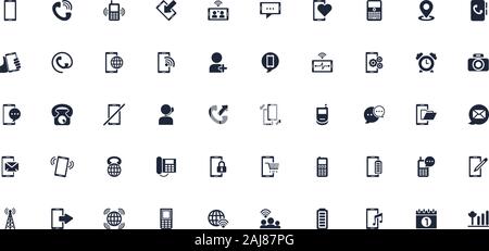 bundle of phone set icons Stock Vector
