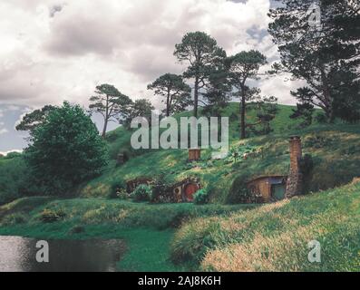 Hobbiton, Lord of the Rings, New Zealand, North Island, Matamata Stock Photo