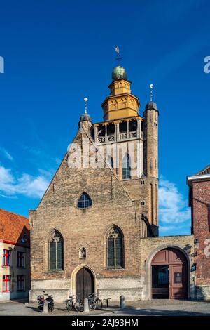 The Jerusalem Church in Bruges is a unique chapel built in 1428 by a rich pilgrim recently returned from Jerusalem. Stock Photo