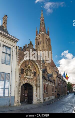 Bruges, Belgium - September 14, 2017: The Gruuthusemuseum is a museum of applied arts in Bruges, located in the medieval Gruuthuse, the house of Louis Stock Photo