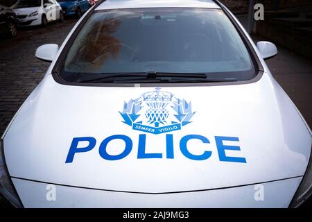 Police car parked outside the Police Scotland Gayfield Square station in Edinburgh. PA Photo. Picture date: Friday January 3, 2020. Photo credit should read: Jane Barlow/PA Wire Stock Photo