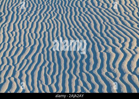 Close up of textured ripples in the sand at White Sands National Monument near Alamogordo, New Mexico Stock Photo