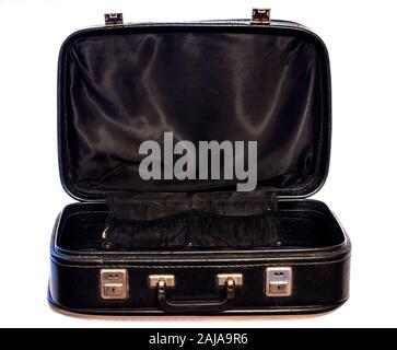 Suitcase for carrying things with the inscription Aeroflot. Relic. Old things. Russia. Dembel's suitcase. Stock Photo