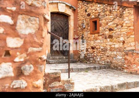 Colorful house architecture in the old town of a small city in Provence, France Stock Photo