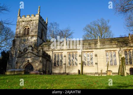 Babworth Church and Graveyard information board on Pilgrim Fathers and Parson Richard Clyfton. Stock Photo